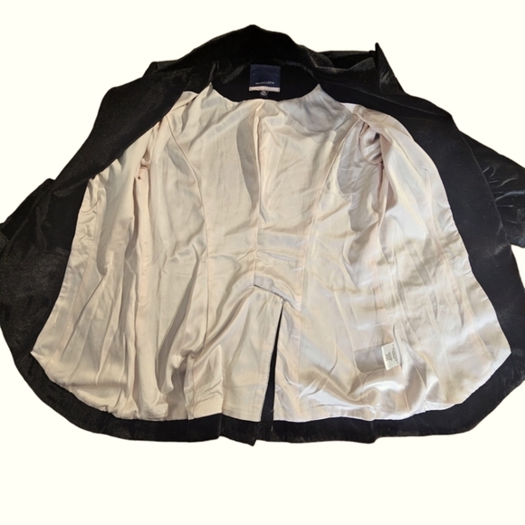 MODCLOTH Fine And Sandy Black Velvet Rouched 3/4 Sleeve Blazer Jacket Size XS - Picture 5 of 15